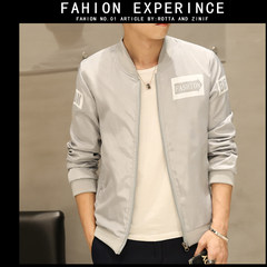 2017 new men's casual jacket coat and stamp male Korean slim all-match baseball uniform trend in autumn 3XL 26308 gray