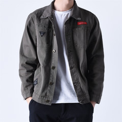 Casual denim jeans, spring and winter coat, retro style, Korean trend, students' cashmere, thickening men's jacket 3XL Coffee
