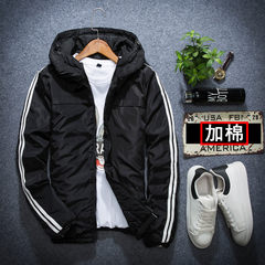 New autumn jacket, male and female students' class clothes, social youth coat spirit, small lovers' jacket 3XL Black cotton