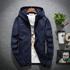 Jacket men's spring and autumn, 2017 new Korean version, leisure trend, self cultivation, handsome autumn clothing, young Baseball Jacket 3XL 601 - Navy