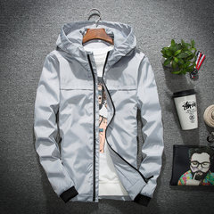 Jacket men's spring and autumn, 2017 new Korean version, leisure trend, self cultivation, handsome autumn clothing, young Baseball Jacket 3XL 602 paragraph - gray