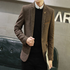 Every day special offer leisure suit male winter young Korean Slim small suit British single west handsome plaid coat I don't know what size I'm going to report in height and weight 601 Khaki