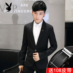 Dandy casual suit male thin slim suit young men's suits single Korean tide England coat 3XL 608 black