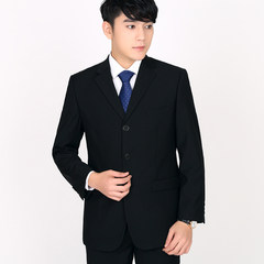 Men's suits in youth occupation suit autumn DP interview business suits the bride's gown 190/54 (XXXL) + spree Three Buckle Black loose money
