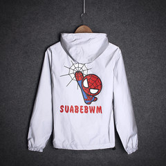Autumn luminous fluorescent clothes windbreaker long sleeved Korean female student body reflective clothing male lovers jacket S 755 spider man