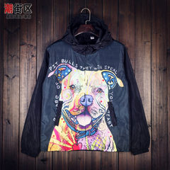 Thick autumn and winter Japanese retro youth casual hoodies small couples and women windbreaker tide 3XL Dog