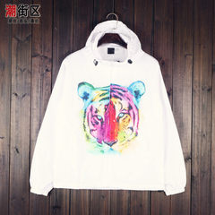 Thick autumn and winter Japanese retro youth casual hoodies small couples and women windbreaker tide 3XL Color tiger