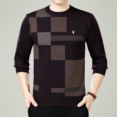 Winter sweater T-shirt middle-aged male thickening in the elderly men's men's sweater sweater father dad. 165 recommend 90-125 catties 9927 coffee