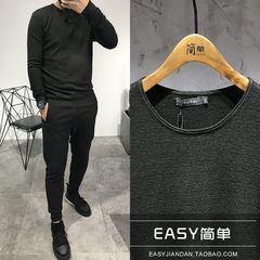 2017 new winter T-shirt sleeve head man knit sweater long sleeved bottoming fashion nine flat wind 3XL Grams of green (roll collar 6106)