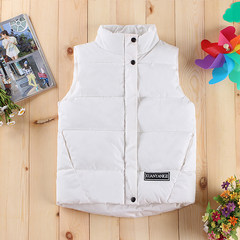 Male short down cotton vest gilet vest collar couples dress tide Korean students winter coat jacket 3XL white