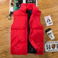 Male youth Winter vest down cotton vest vest and a couple of thickening trend all-match Kanjian jacket. 4XL 1002 red