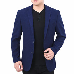Dandy in autumn and winter men s casual suit suit Slim small single piece suit coat middle-aged male XXL/185/150-165 Jin blue