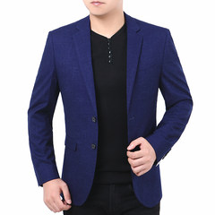 Dandy in autumn and winter men s casual suit suit Slim small single piece suit coat middle-aged male XXL/185/150-165 Jin Ice blue