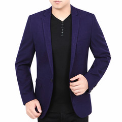 Dandy in autumn and winter men s casual suit suit Slim small single piece suit coat middle-aged male XXL/185/150-165 Jin Purple violet