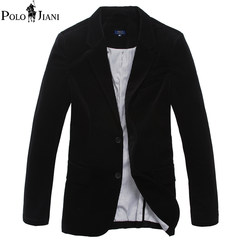 Paul men's winter corduroy suit jacket coat POLO small black corduroy youth casual suit 3XL black