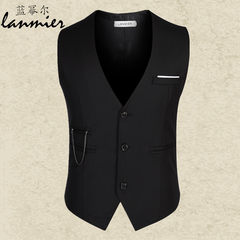 Spring and summer vest vest for men slim Mens Suit Vest Korean tide British fashion leisure suit Ma Jianan M black