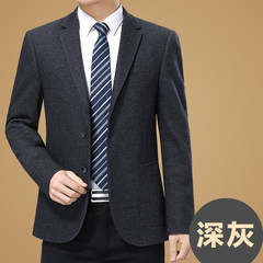 Winter wool suit jacket middle-aged male middle-aged men dad wool suit single west single jacket 170/M Dark grey