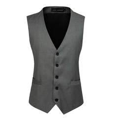 The fall of man's suit vest British style Korean black double breasted suit vest Vest Mens slim type tide 3XL Dark grey