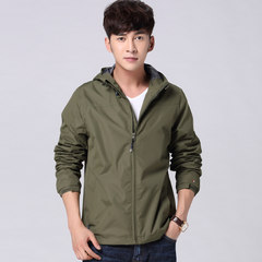 Spring and autumn male hooded windbreaker thin Youth Wind Rain Coat Size tourism outdoor sports jackets tide 3XL In color