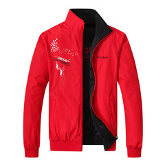 Autumn and winter coat boys double Coat Jacket Mens Shirt coat both sides of youth sports and leisure men XL/170 6868 red black