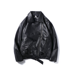 @ Aberdeen literary men fall trend of men's leather jacket men loose Leather Biker Jacket handsome young. S black
