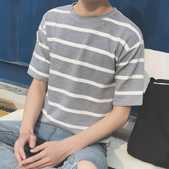 Fringe Mens Long Sleeve T-Shirt polo shirt T-shirt Korean tide slim shirt to haihunshan 3XL Gray short sleeve