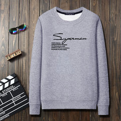 The new cashmere sweater with male autumn and winter long sleeved t-shirt t-shirt size set loose thick head of leisure sports 2XL (195 Jin -210 Jin) gray