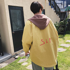 @ men's and women's stores, autumn men's windbreaker, long sleeve, Korean trend, students' leisure spring and autumn clothes 3XL yellow