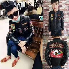 Quick card with the Reds Li Yaoyang Qi slim spirit of social guy man coat jacket labeling 3XL Suede Black girl