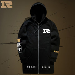 Royal RNG official mall 2017 new winter hooded jacket coat sweater T-shirt wind S7 exclusive 3XL black