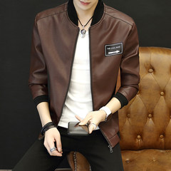 Every day special men's leather coat, new style men's coat, youth Korean version, self cultivation trend, handsome and cashmere jacket 3XL 663 coffee color