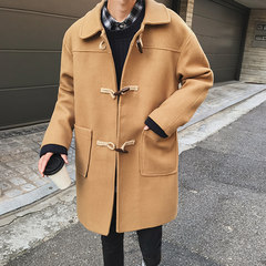 The men and women shop in winter @ long coat Korean students Levis handsome men's woollen overcoat 3XL Khaki