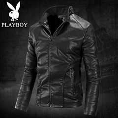 Motorcycle leather, leather clothes, men's clothing, Korean style, handsome coat, cashmere, youth, Haining sheep leather jacket M-[size is smaller! ] 601- black - send care oil + Wallet]