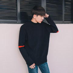 New couples dress knit turtleneck sweater sweater trend of Korean men half student Pullover Jacket S black