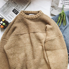 The winter men's sweater T-shirt sweater sweater jacket loose couple trend of Korean autumn S Khaki