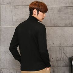 The 100% men's cashmere turtleneck sweater autumn turtleneck sweater knit thickened loose Korean male shirt 3XL black
