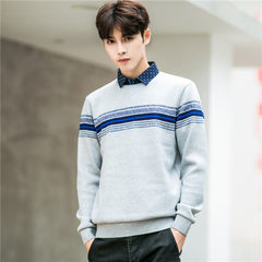 The new winter warm shirt for men's shirts and two pieces of fake cashmere sweater sweater collar sleeve sleeved thickening One hundred and sixty-five YL06
