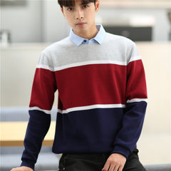 The new winter warm shirt for men's shirts and two pieces of fake cashmere sweater sweater collar sleeve sleeved thickening One hundred and sixty-five YL08