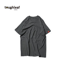 Japanese thick, round neck, pure cotton short sleeved pure T-shirt, male loose couple, big code female chao chao Shawn Yue, the same section S dark grey.