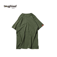 Japanese thick, round neck, pure cotton short sleeved pure T-shirt, male loose couple, big yard girl, chao chao, Shawn Yue, the same army, S army green.