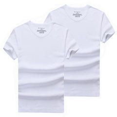 Giordano short sleeve T-shirt, men's wear 2 pieces, pure cotton T-shirt, pure color collar shirt, men's self-cultivation shirt XL (180/104A) V collar white + white