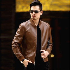 Male add fertilizer XL Plus velvet jacket jacket XL fat fat Youth Baseball Jacket collar 170/M 89199 red brown