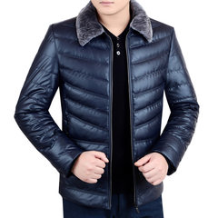 The middle-aged male winter coat lapel dandy cotton padded down thick warm cotton padded jacket with Dad 175/88A blue