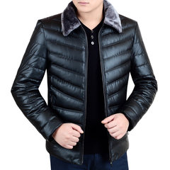 The middle-aged male winter coat lapel dandy cotton padded down thick warm cotton padded jacket with Dad 175/88A black