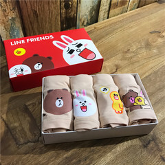 Lovely organic cartoon gift box, Brown cartoon briefs of bear girl briefs F Color series single sided printing