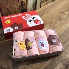 Lovely organic cartoon gift box, Brown cartoon briefs of bear girl briefs F Single sided printing of shrimp color series
