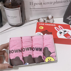 Lovely organic cartoon gift box, Brown cartoon briefs of bear girl briefs F Cotton Pink series pre-sale delivery