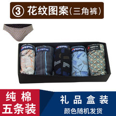 Male underwear briefs cotton breathable low waist briefs male male youth men's underwear briefs 2XL (2.4-2.6 / BW 65-75KG) (3) triangle "5" pattern "boxed"