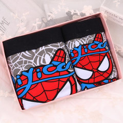 Cotton men's underwear couple cartoon creative boxer cotton lady triangle sexy personality gift box Male XL+ female size (Pocket) Grey red