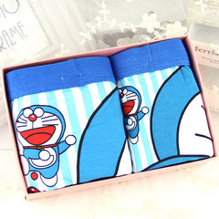 Cotton men's underwear couple cartoon creative boxer cotton lady triangle sexy personality gift box Male XL+ female size (Pocket) Blue and red